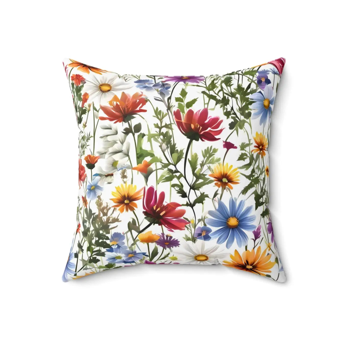 Polyester Square Pillow - Wild Flowers Design - DipaliZ