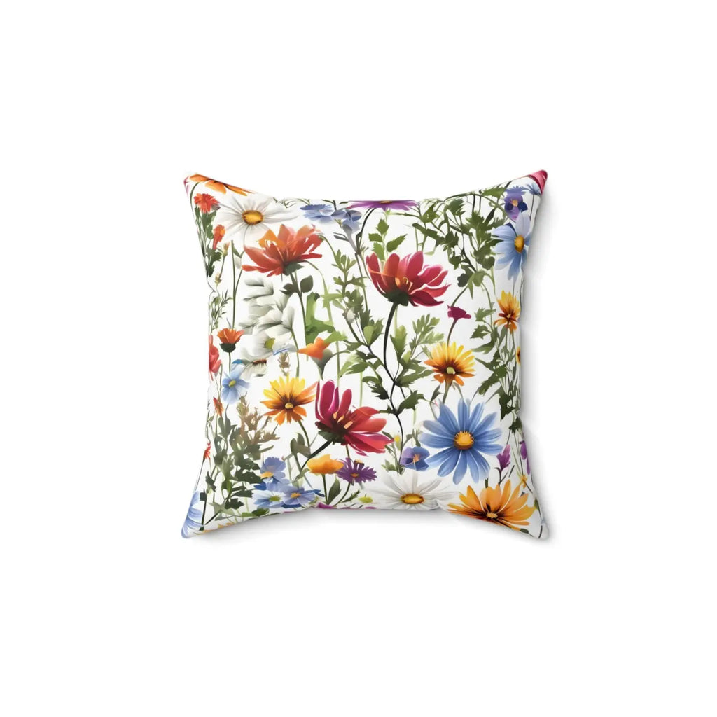 Polyester Square Pillow - Wild Flowers Design - DipaliZ