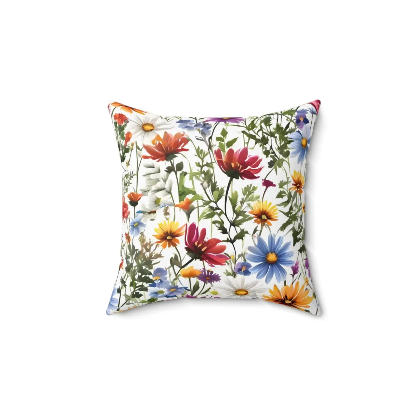Polyester Square Pillow - Wild Flowers Design - DipaliZ