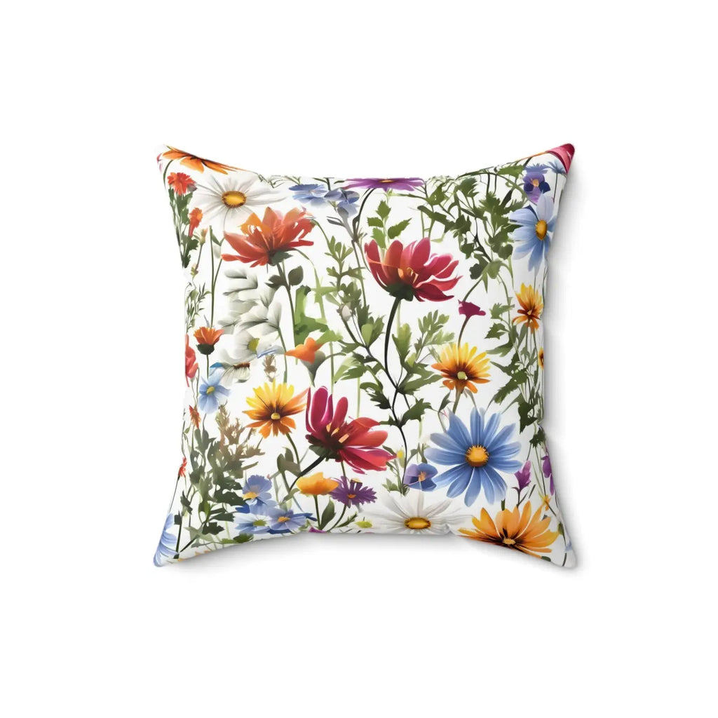 Polyester Square Pillow - Wild Flowers Design - DipaliZ
