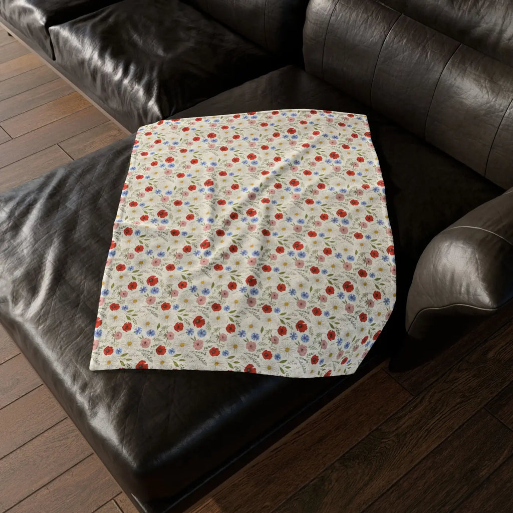 Soft Polyester Blanket - Wildflowers Pattern Minky - DipaliZ