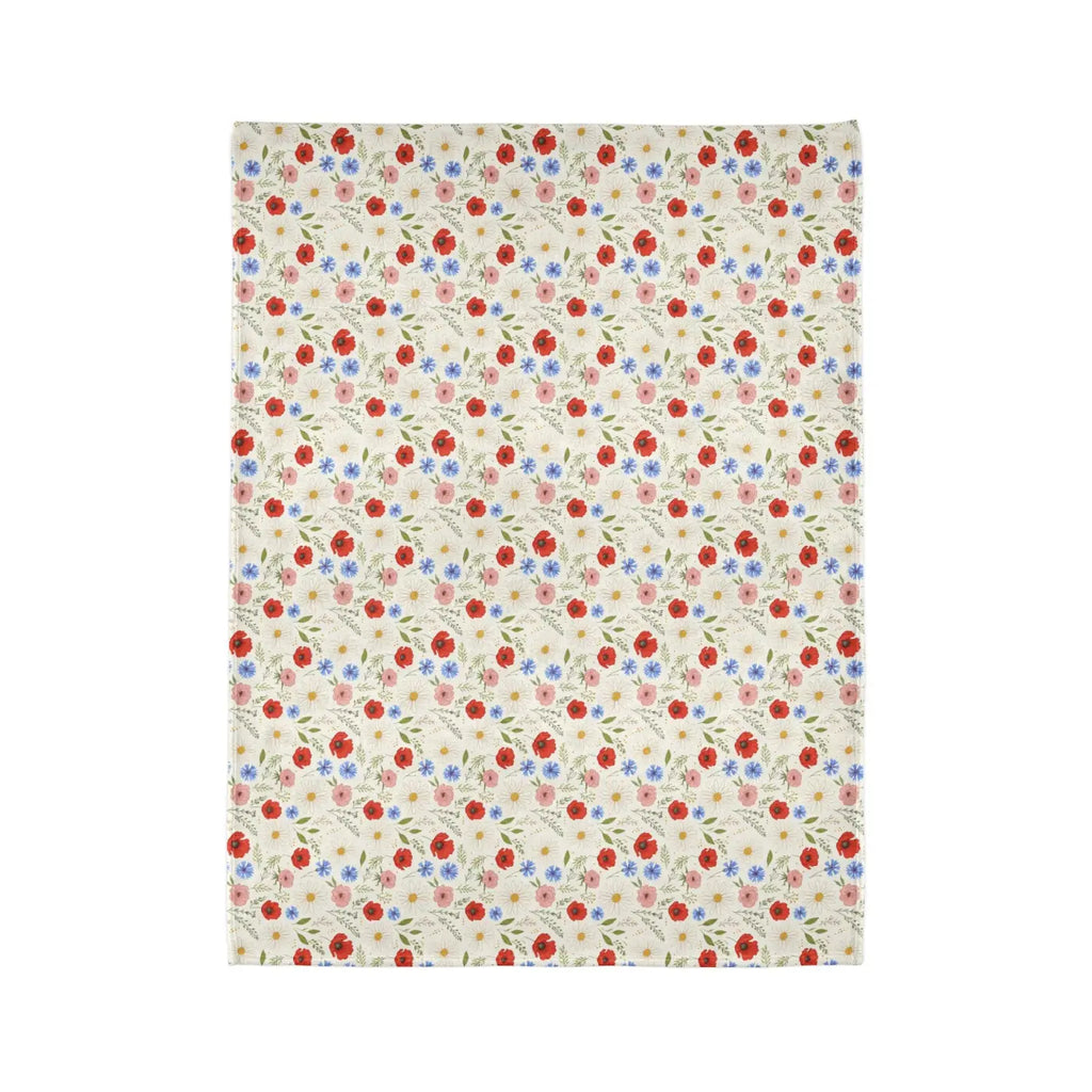 Soft Polyester Blanket - Wildflowers Pattern Minky - DipaliZ