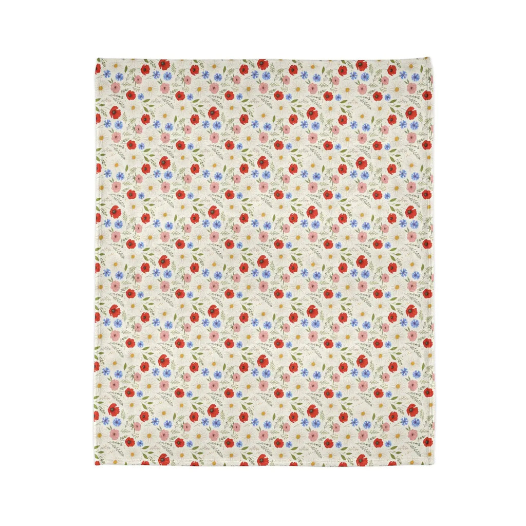 Soft Polyester Blanket - Wildflowers Pattern Minky - DipaliZ