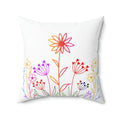 Wild Flowers Throw Pillow - Polyester Square Decor - DipaliZ