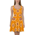Yellow Floral Skater Dress - Flared Skirt Style - DipaliZ