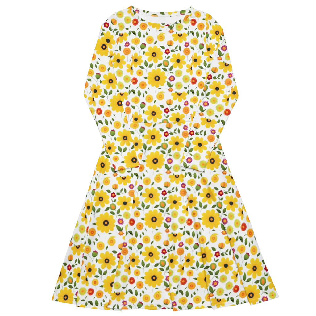Sunshine Yellow Long Sleeve Midi Dress - Fiesta Ready - DipaliZ