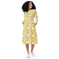 Sunshine Yellow Long Sleeve Midi Dress - Fiesta Ready - DipaliZ