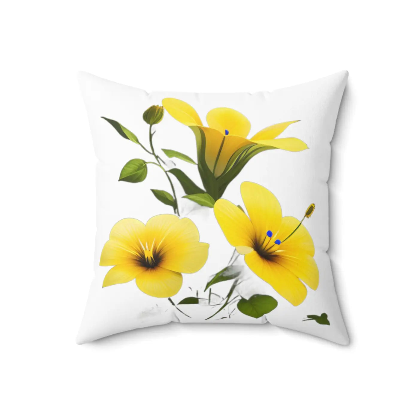 Yellow Morning Glory Polyester Throw Pillow - Bold Floral - DipaliZ