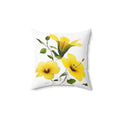 Yellow Morning Glory Polyester Throw Pillow - Bold Floral - DipaliZ