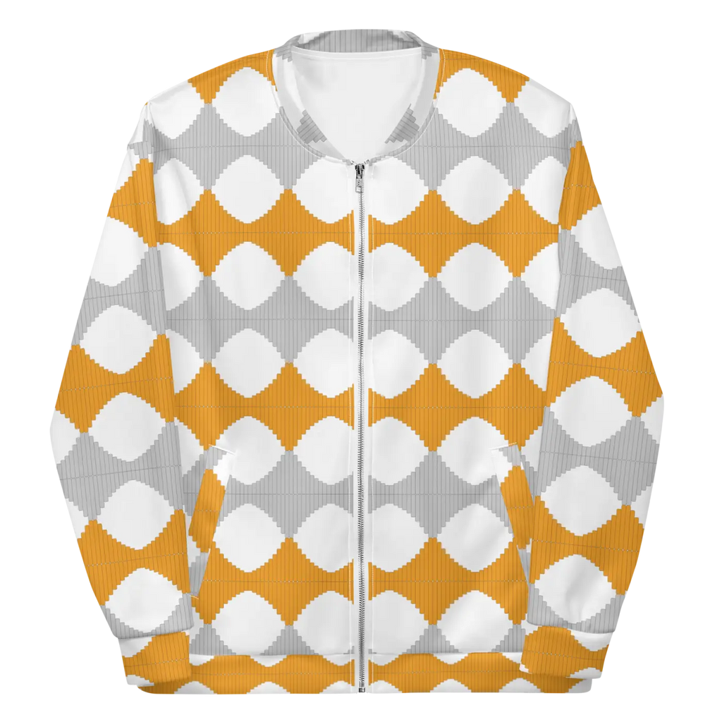 Unisex Bomber Jacket - Yellow Pattern Bold Style - DipaliZ