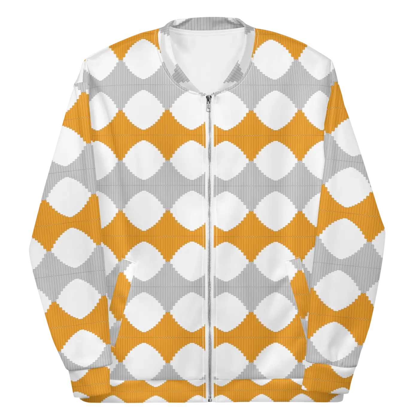 Unisex Bomber Jacket - Yellow Pattern Bold Style - DipaliZ