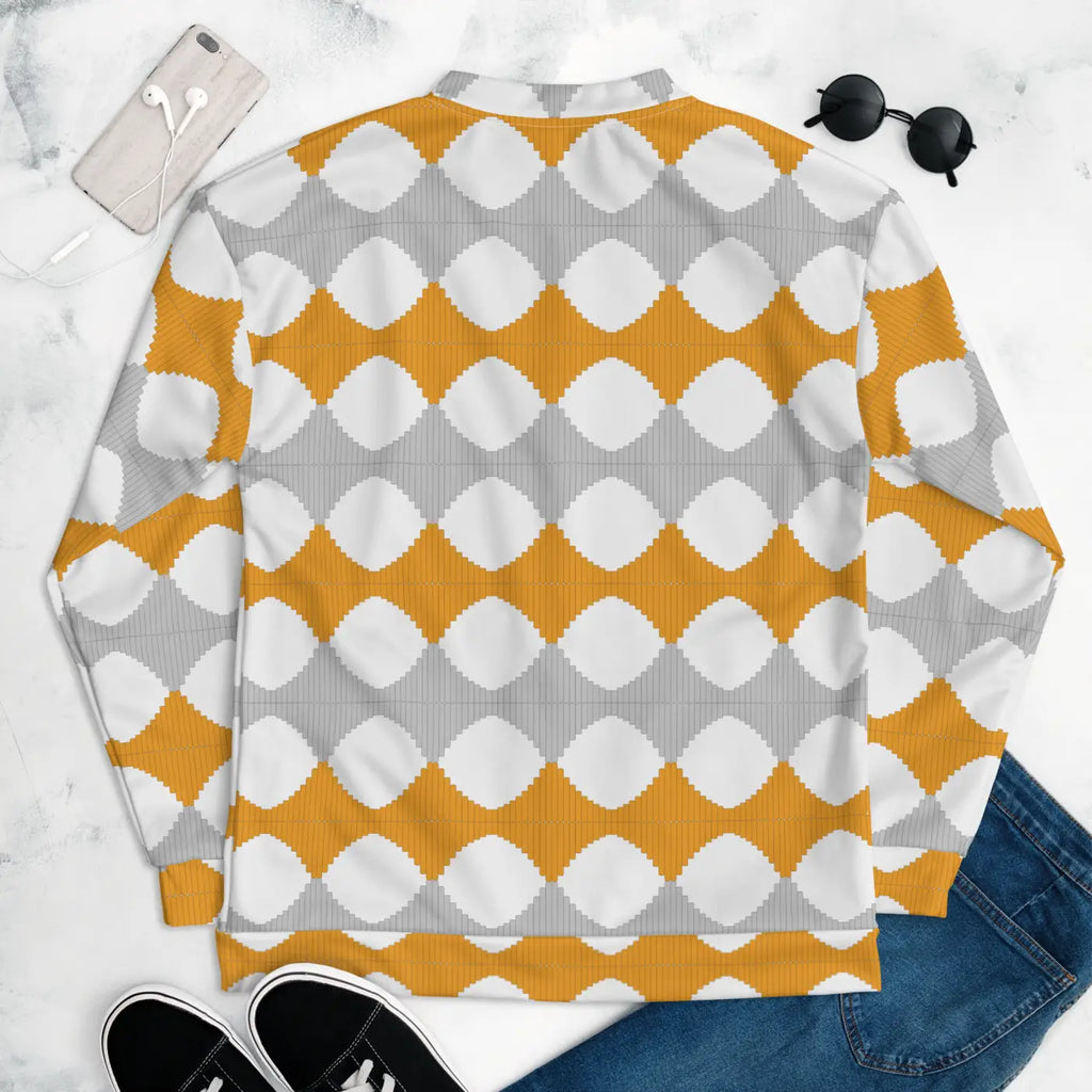 Unisex Bomber Jacket - Yellow Pattern Bold Style - DipaliZ