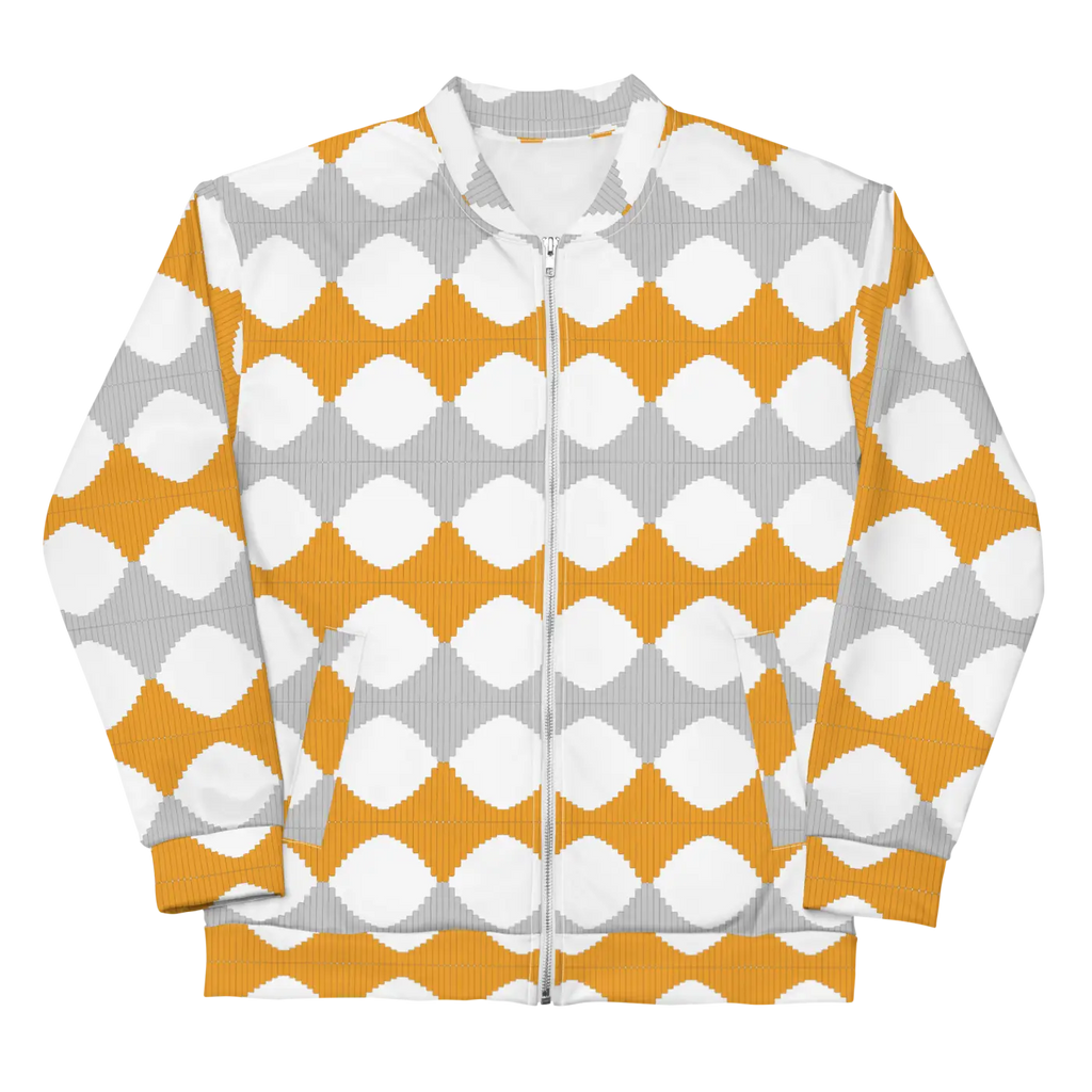 Unisex Bomber Jacket - Yellow Pattern Bold Style - DipaliZ