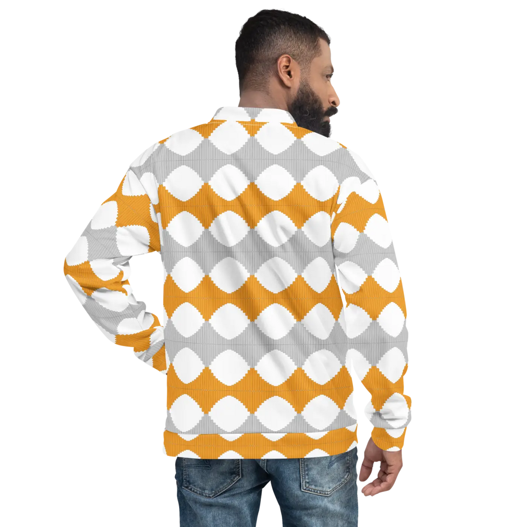 Unisex Bomber Jacket - Yellow Pattern Bold Style - DipaliZ