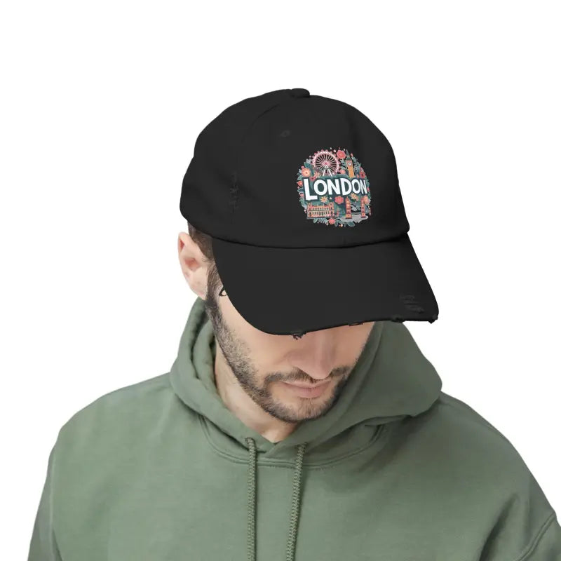 Distressed Cotton Twill Hat - Adjustable Metal D-Ring - DipaliZ