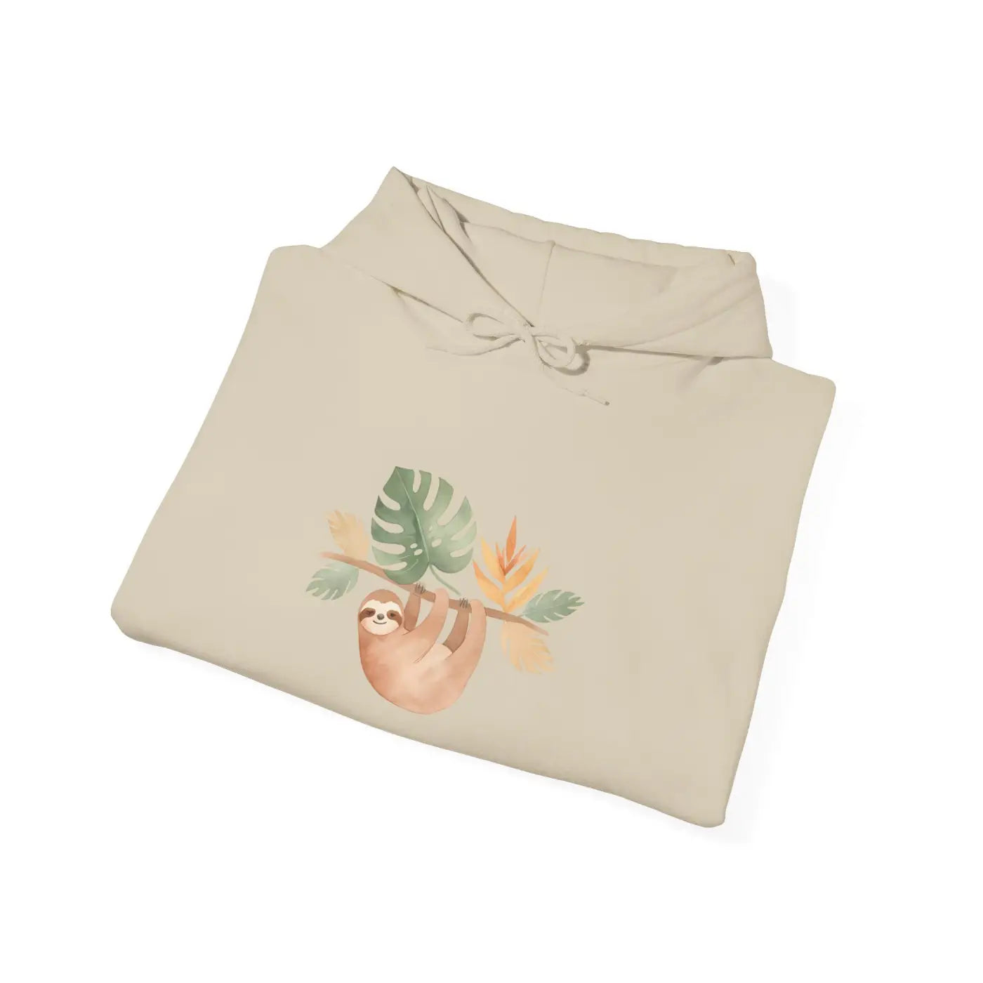 Tropical Sloth Hoodie - Double-Lined Hood Comfort - DipaliZ