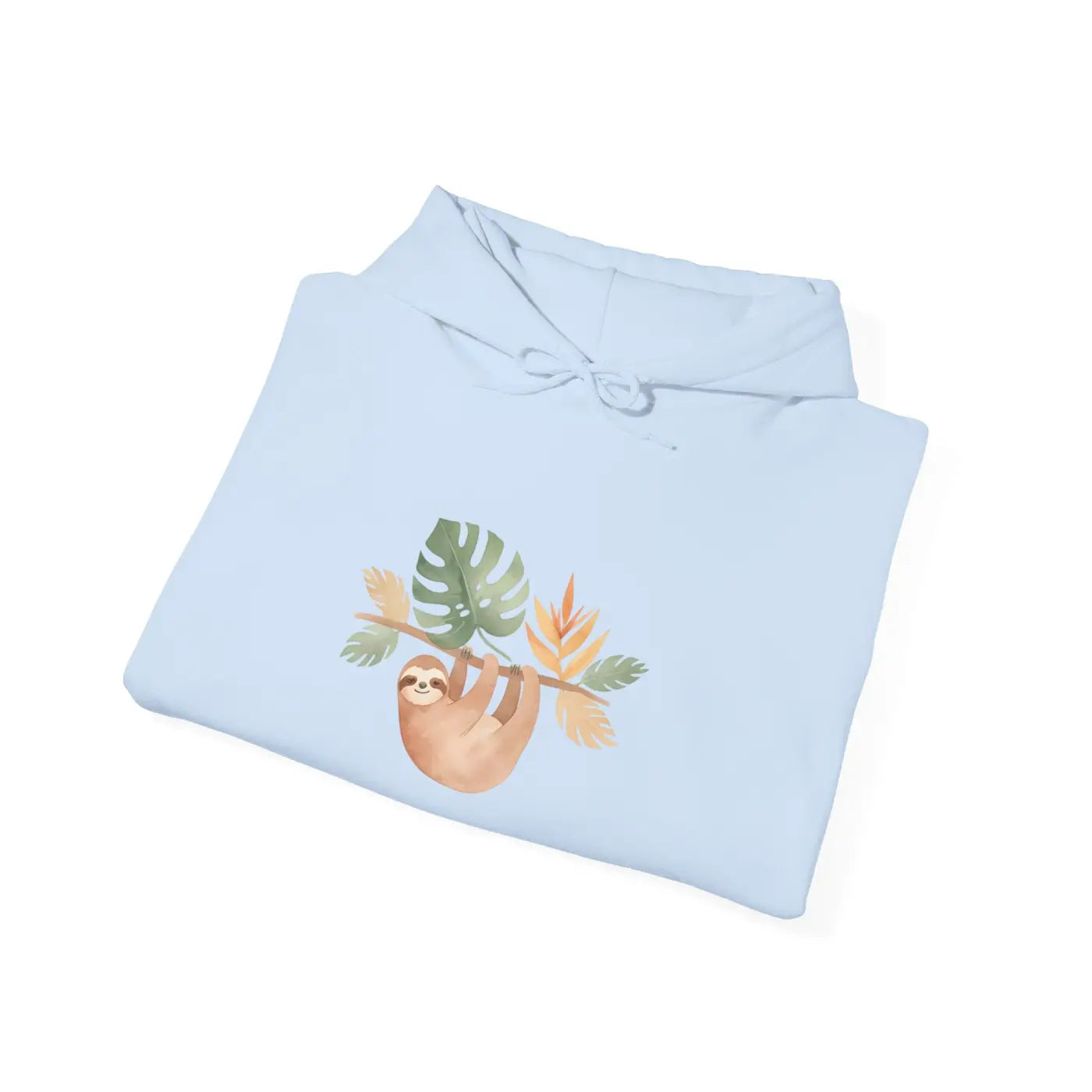 Tropical Sloth Hoodie - Double-Lined Hood Comfort - DipaliZ
