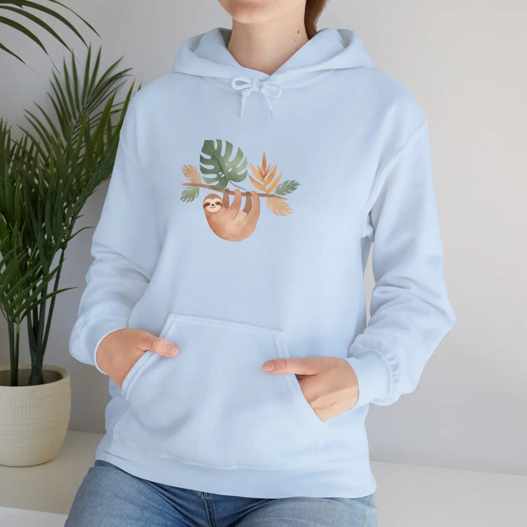Tropical Sloth Hoodie - Double-Lined Hood Comfort - DipaliZ