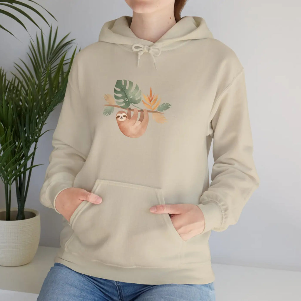 Tropical Sloth Hoodie - Double-Lined Hood Comfort - DipaliZ