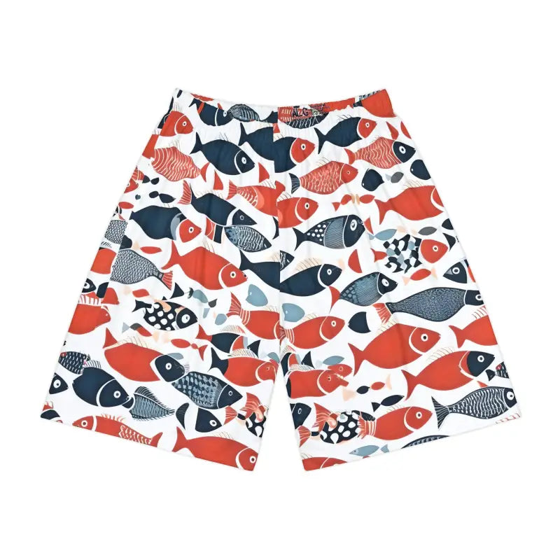 Colorful Fishes Mens Sports Shorts - Athletic Swimwear - DipaliZ