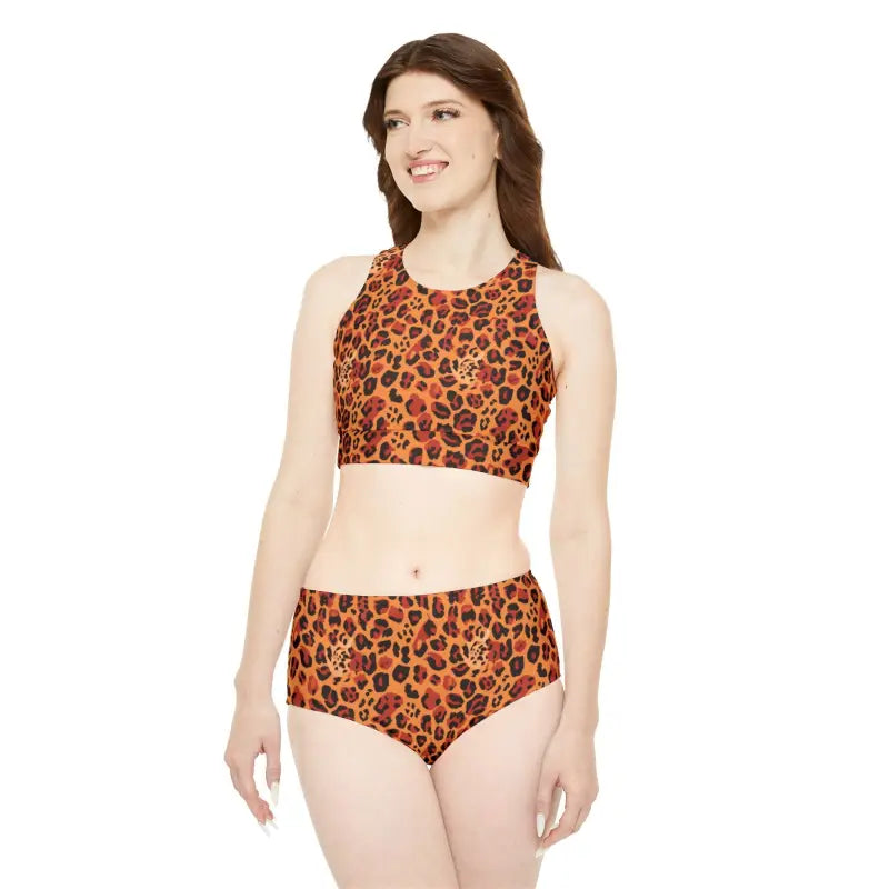 Cheetah Print Bikini Set - 4-Way Stretch Fabric - DipaliZ