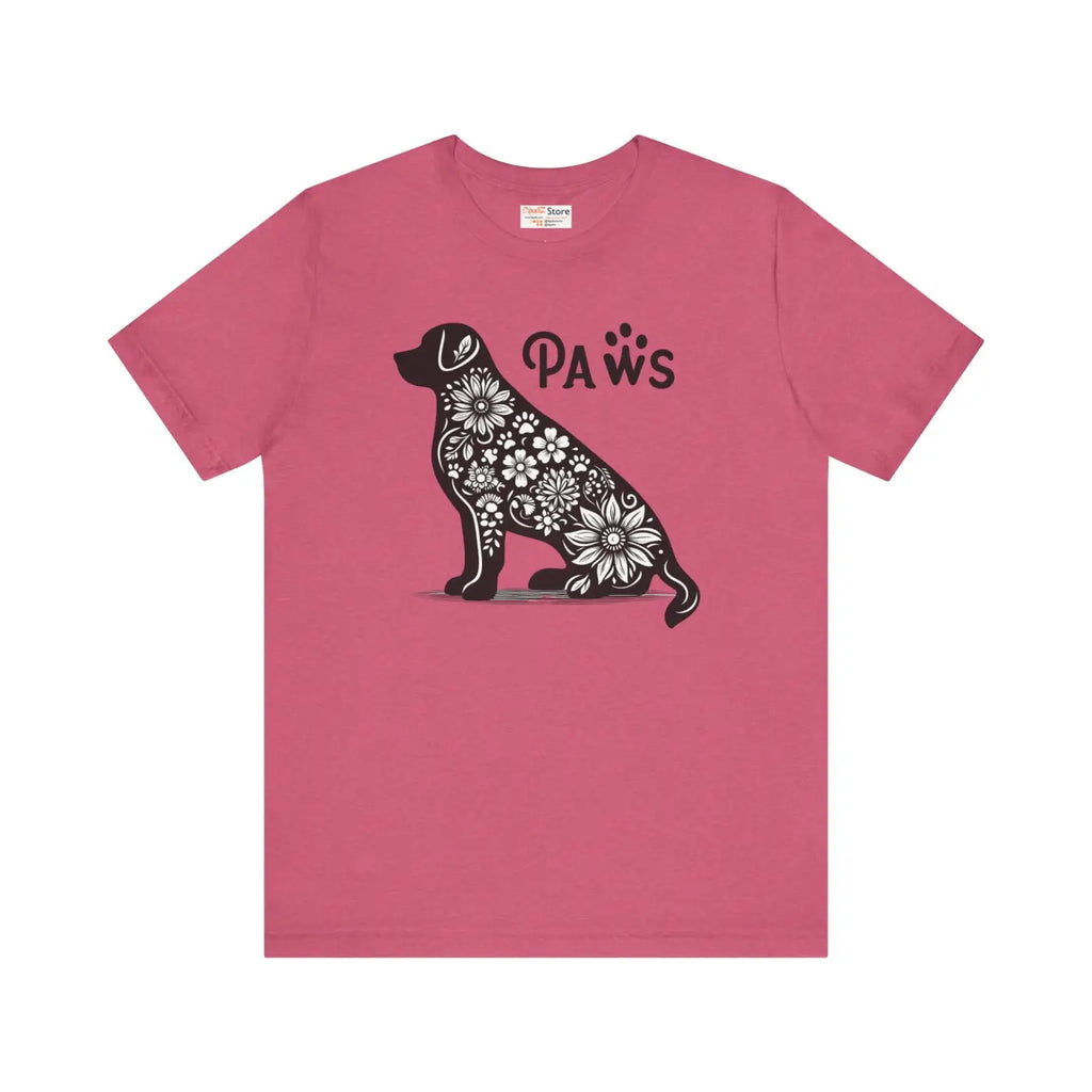 Dog Flowers Unisex Jersey Short Sleeve Tee - DipaliZ