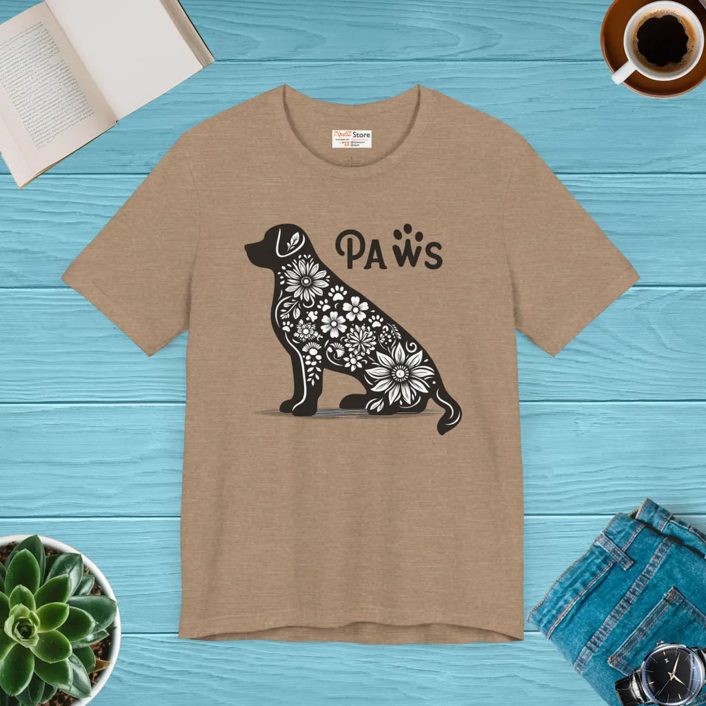 Dog Flowers Unisex Jersey Short Sleeve Tee - DipaliZ