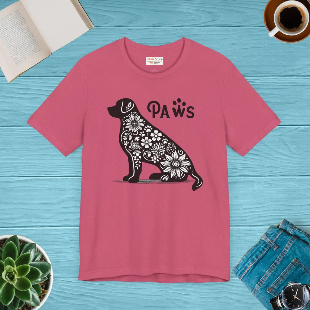 Dog Flowers Unisex Jersey Short Sleeve Tee - DipaliZ