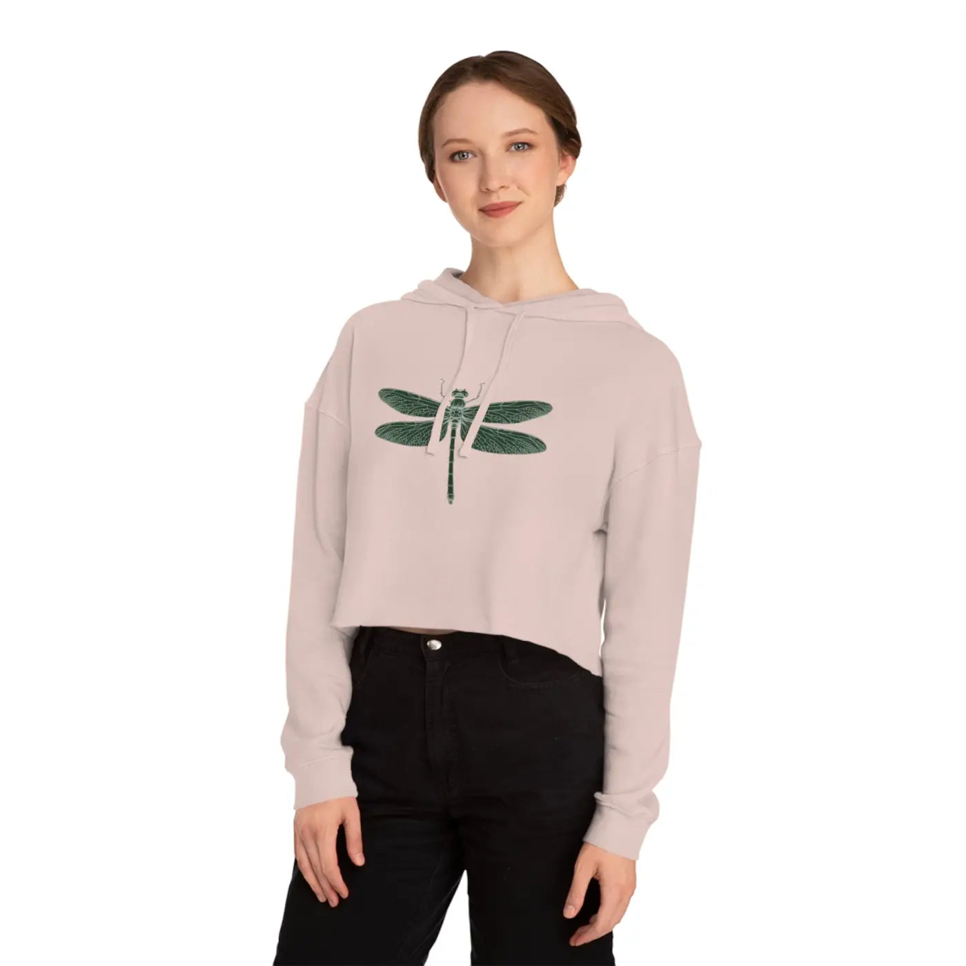 Dragonfly Cropped Hoodie - Cloud Fleece Comfort - DipaliZ
