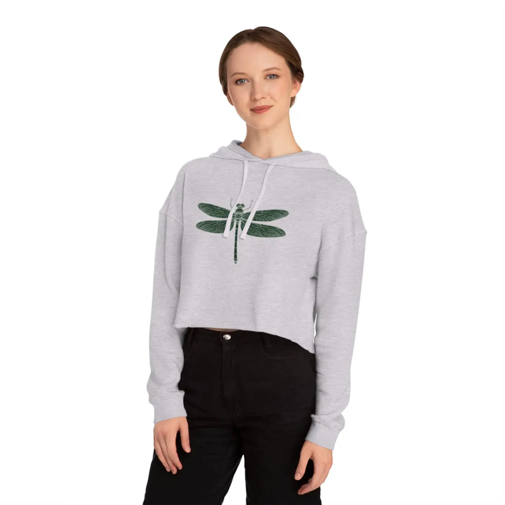 Dragonfly Cropped Hoodie - Cloud Fleece Comfort - DipaliZ