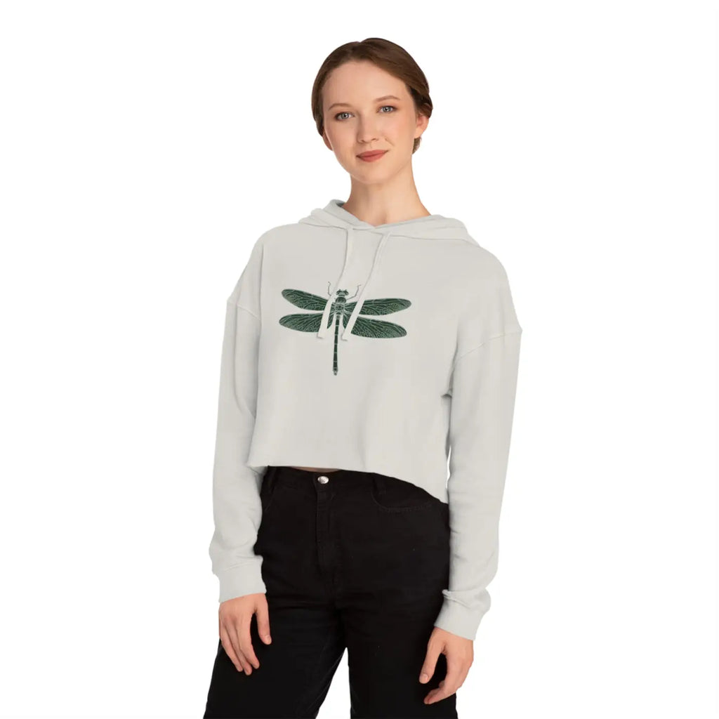 Dragonfly Cropped Hoodie - Cloud Fleece Comfort - DipaliZ