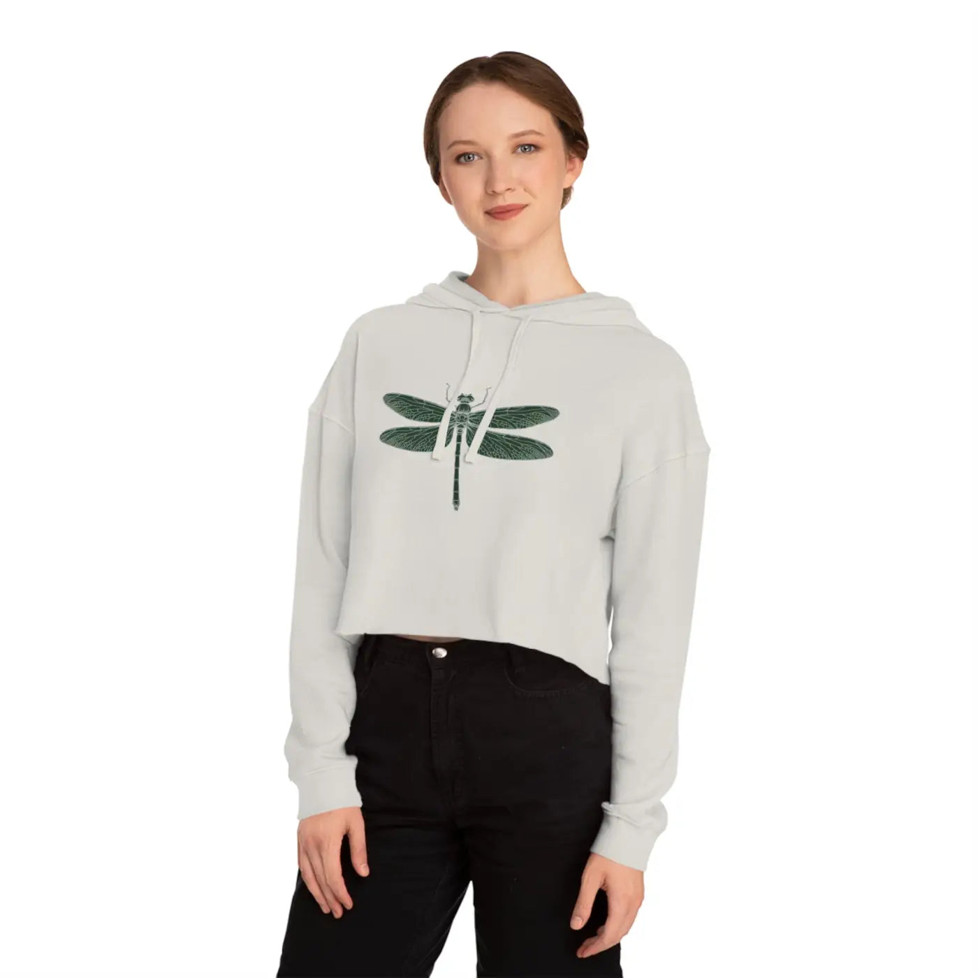 Dragonfly Cropped Hoodie - Cloud Fleece Comfort - DipaliZ