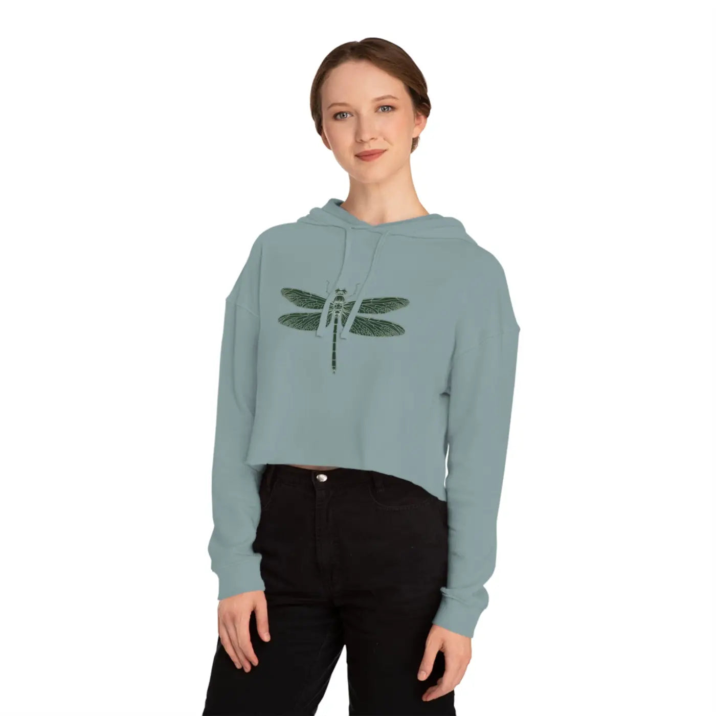 Dragonfly Cropped Hoodie - Cloud Fleece Comfort - DipaliZ