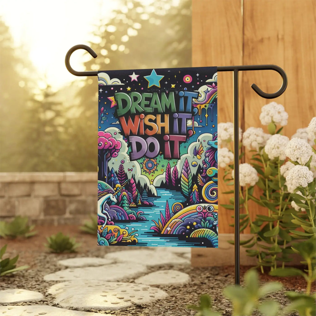 Dream It Wish It Do It Garden Banner - Poly Poplin Canvas - DipaliZ