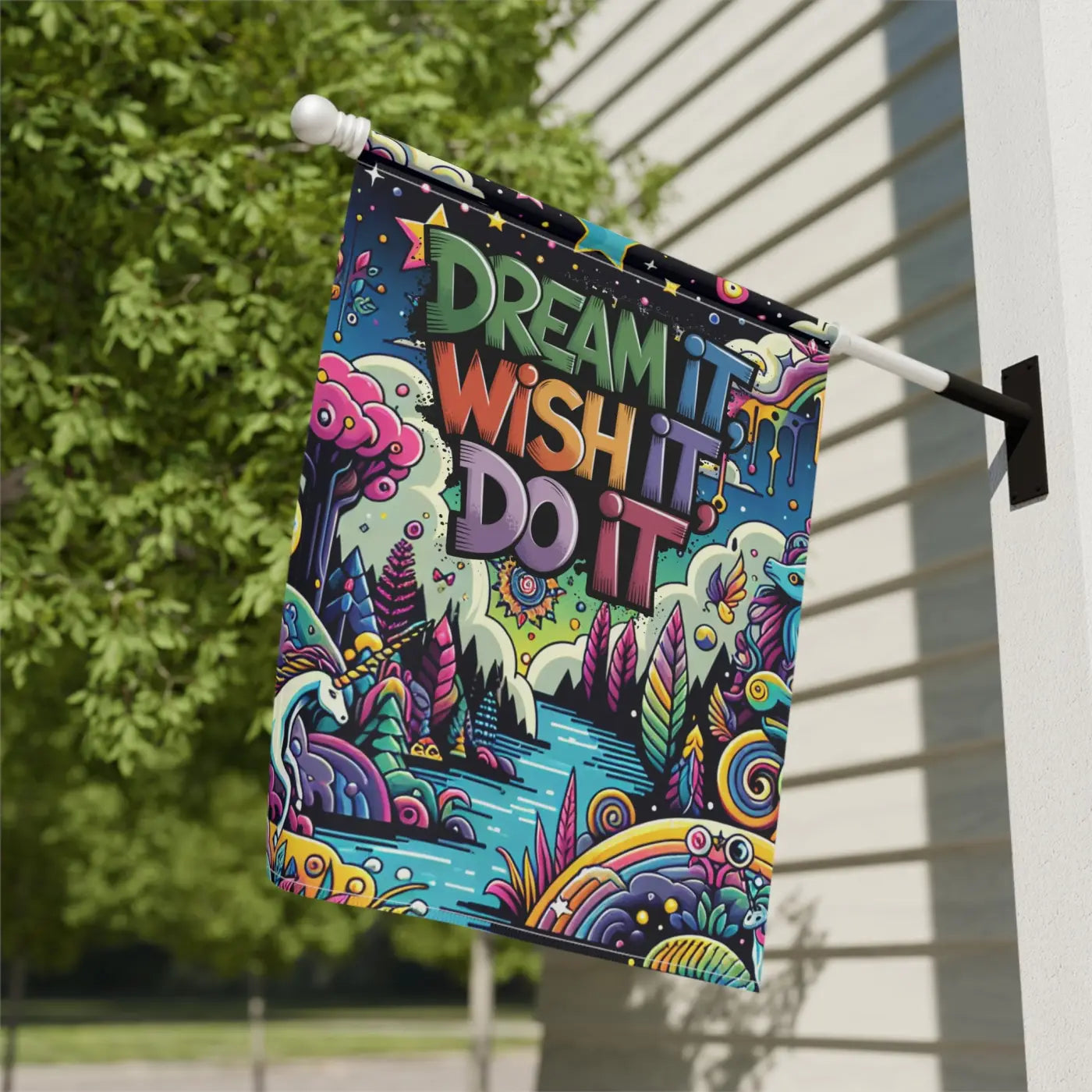 Dream It Wish It Do It Garden Banner - Poly Poplin Canvas - DipaliZ