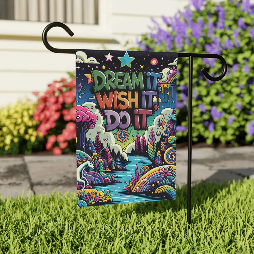 Dream It Wish It Do It Garden Banner - Poly Poplin Canvas - DipaliZ