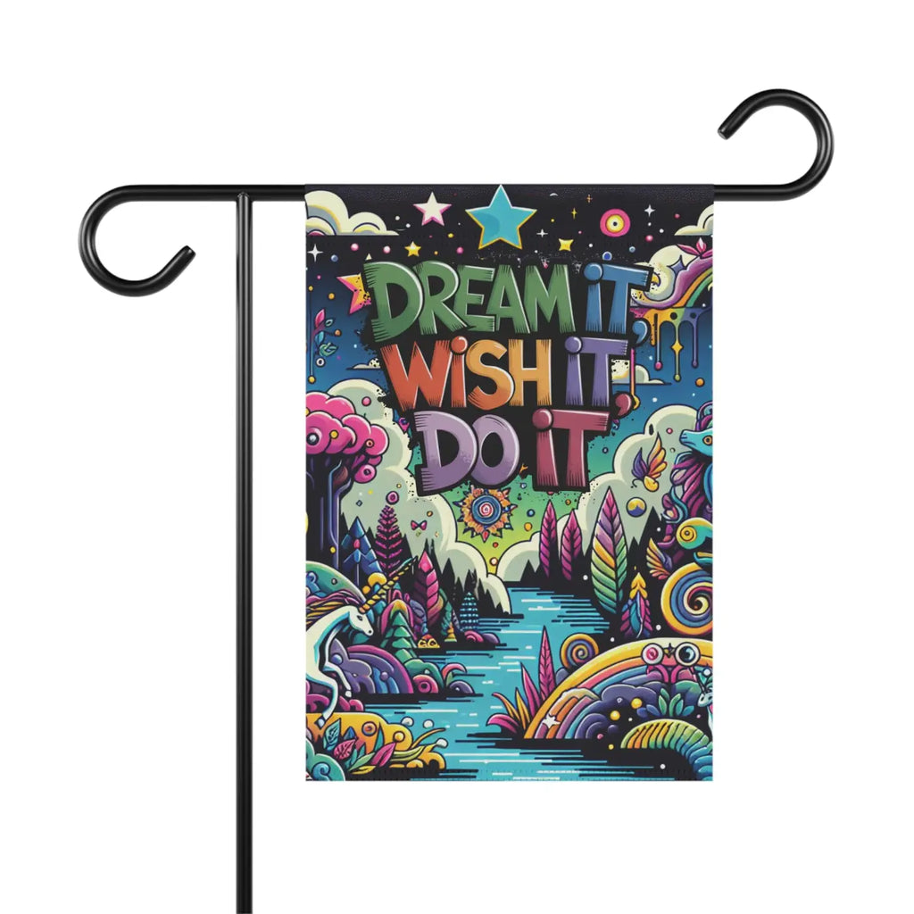 Dream It Wish It Do It Garden Banner - Poly Poplin Canvas - DipaliZ