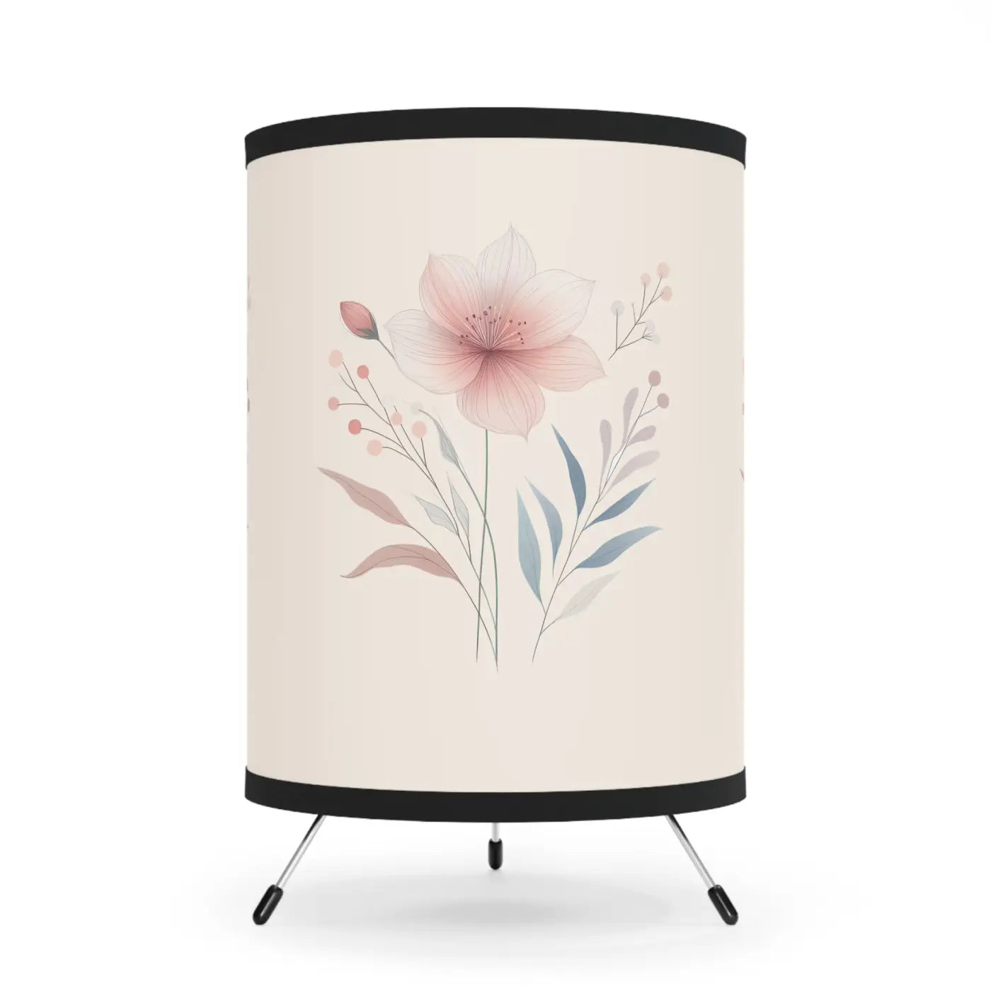 Dreamy Floral Tripod Lamp - Vibrant Printed Shade - DipaliZ