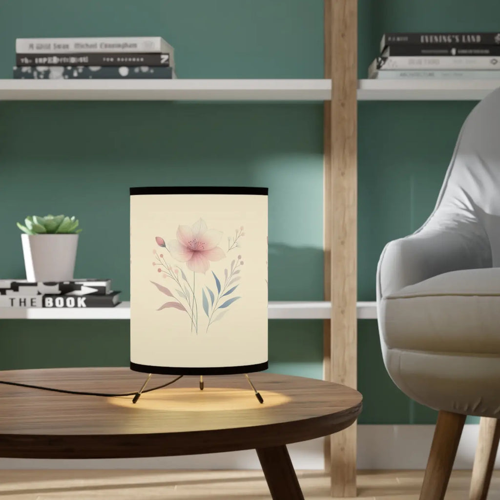 Dreamy Floral Tripod Lamp - Vibrant Printed Shade - DipaliZ