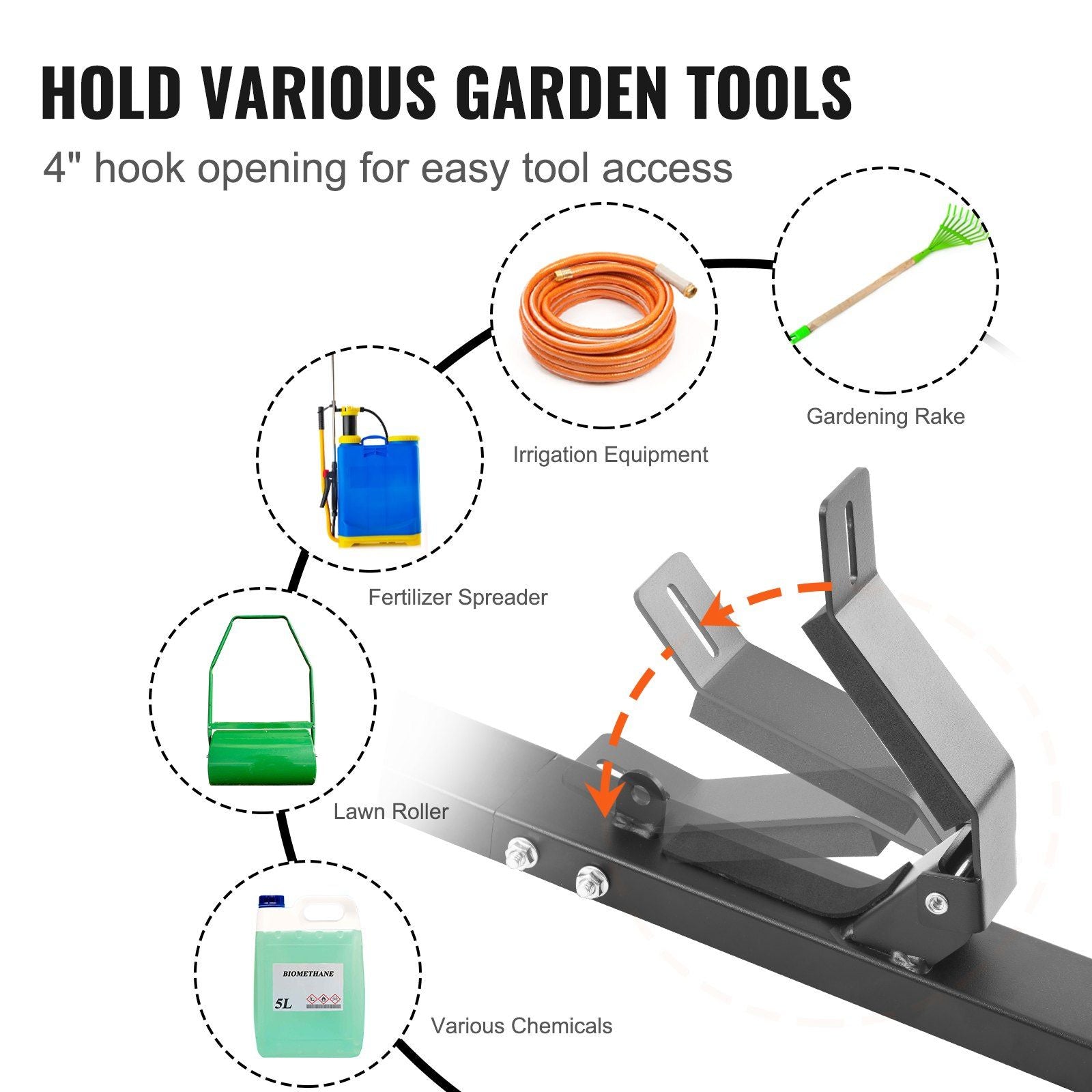 Trimmer Rack, 3 Place Weeder Trimmer Rack, Locking Trim Holder Landscape Trailer Rack Carrier Mount on Open Pickup/Trailer Enclosed Trailers, Pair
