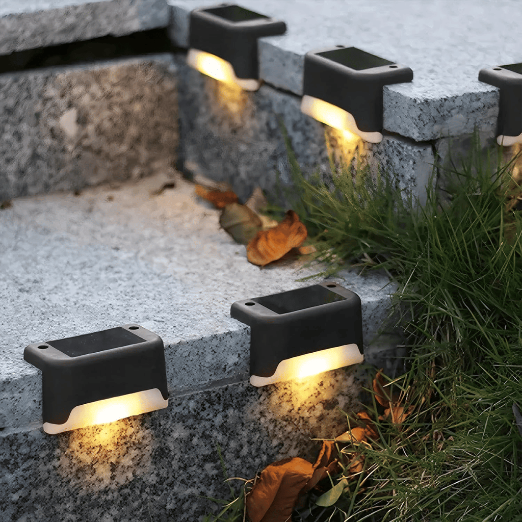 8/16/32 solar outdoor deck lights, garden lights, atmosphere lights, LED walk lights, light source control, suitable for balconies, terraces, stair fences, courtyards, gardens, villas, driveways.