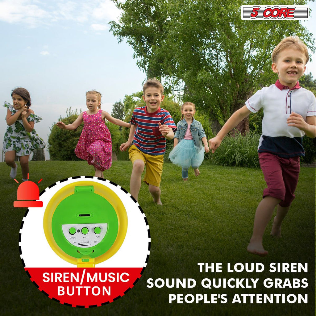 5Core Megaphone 15W Bull Horn Kids PA Speaker w 400 Yards Range Siren Lightweight Loud Mini Megafono