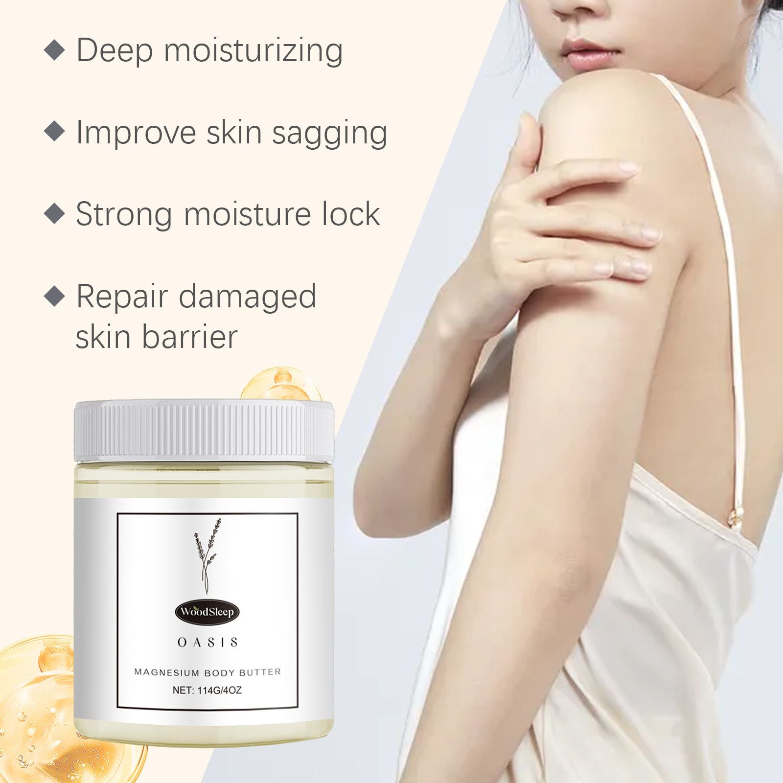 WoodSleep Body Moisturizing Cream - Shea Butter Moisturizing and Hydrating Body Lotion, Soothing and Repairing Skin