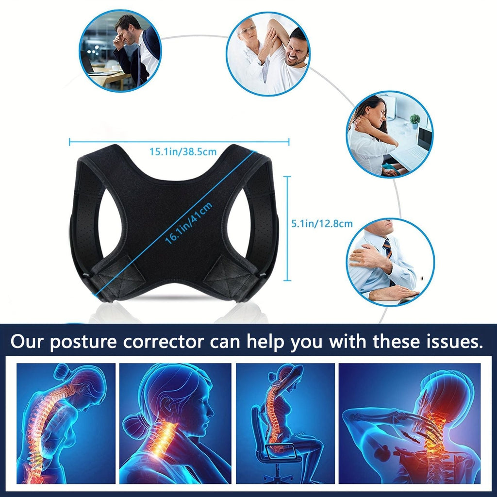 Adjustable Posture Corrector Back Brace for Women & Men - Grade Spinal with Upper/ Lower Body Alignment, , Posture Improvement, Daily & Gym Use, Comfort Fit (Hand Wash Only) - Recommended Device
