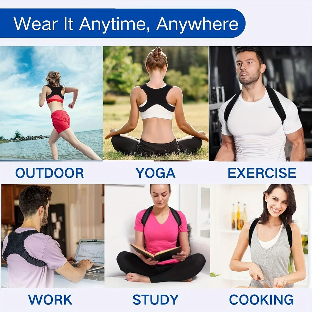 Adjustable Posture Corrector Back Brace for Women & Men - Grade Spinal with Upper/ Lower Body Alignment, , Posture Improvement, Daily & Gym Use, Comfort Fit (Hand Wash Only) - Recommended Device
