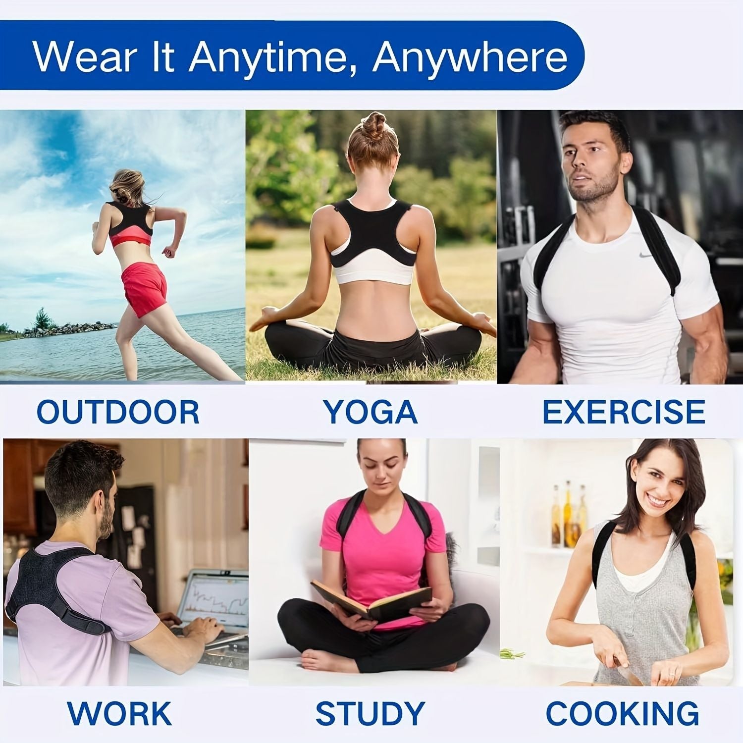 Adjustable Posture Corrector Back Brace for Women & Men - Grade Spinal with Upper/ Lower Body Alignment, , Posture Improvement, Daily & Gym Use, Comfort Fit (Hand Wash Only) - Recommended Device