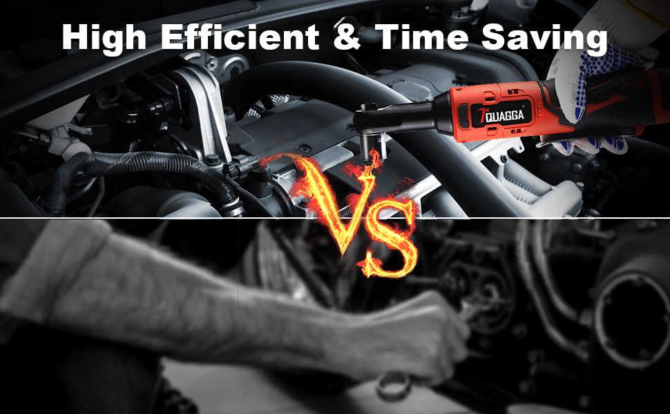 3/8" Cordless Electric Ratchet Wrench Set, 12V Power Ratchet Tool Kit With 2 Packs 2000mAh Battery And Charger, 45 FT-LBS Battery Powered Wrench with Infinitely Variable Speeds