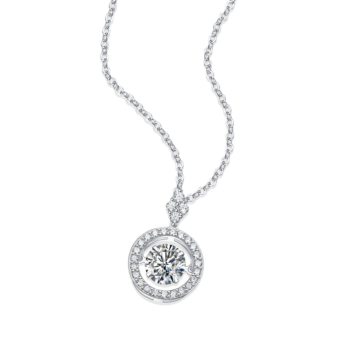 Touch - 1-carat Moissan diamond S925 sterling silver jewelry, fashionable and trendy jewelry, affordable diamond necklace pendant