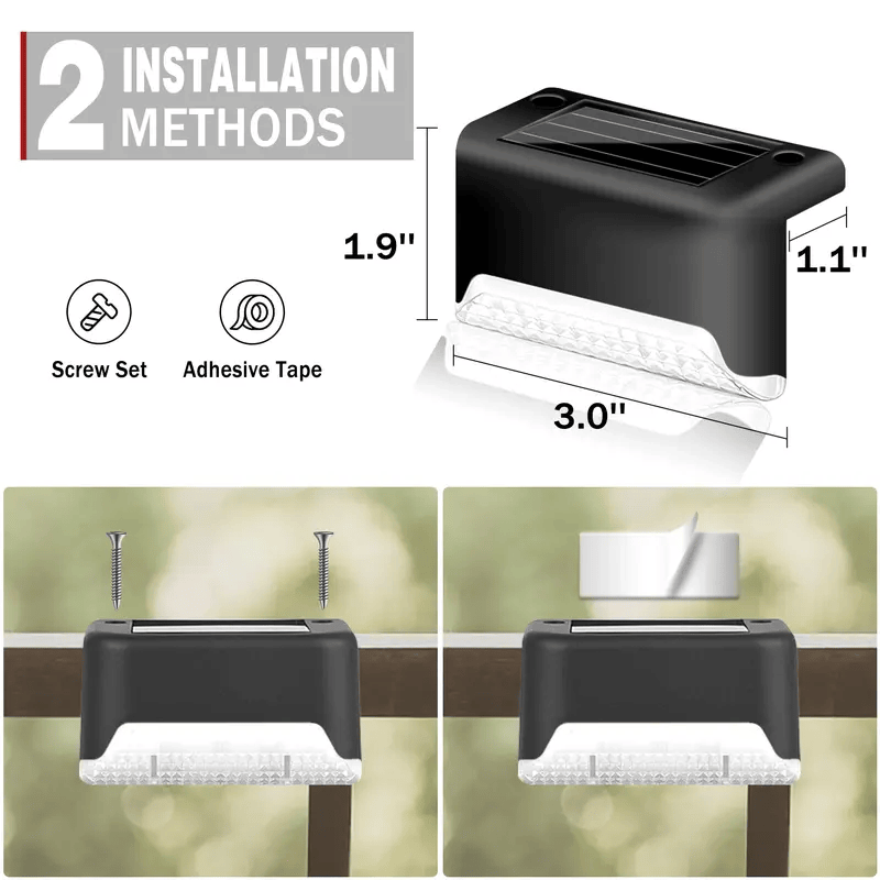 8/16/32 solar outdoor deck lights, garden lights, atmosphere lights, LED walk lights, light source control, suitable for balconies, terraces, stair fences, courtyards, gardens, villas, driveways.