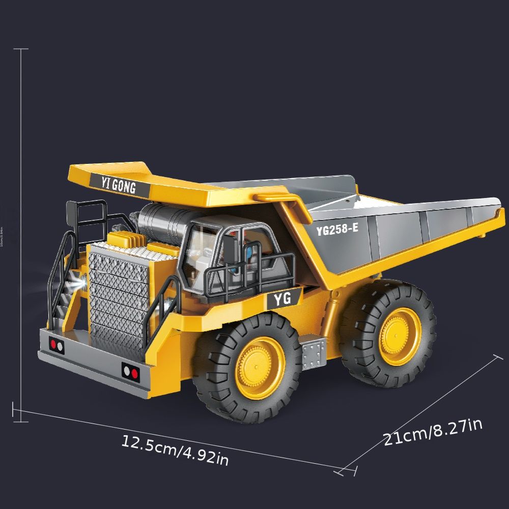 2.4G Remote Control; High Tech 11 Channels RC Excavator Dump Trucks Bulldozer Alloy Plastic Engineering Vehicle Electronic Toys For Boy Gifts